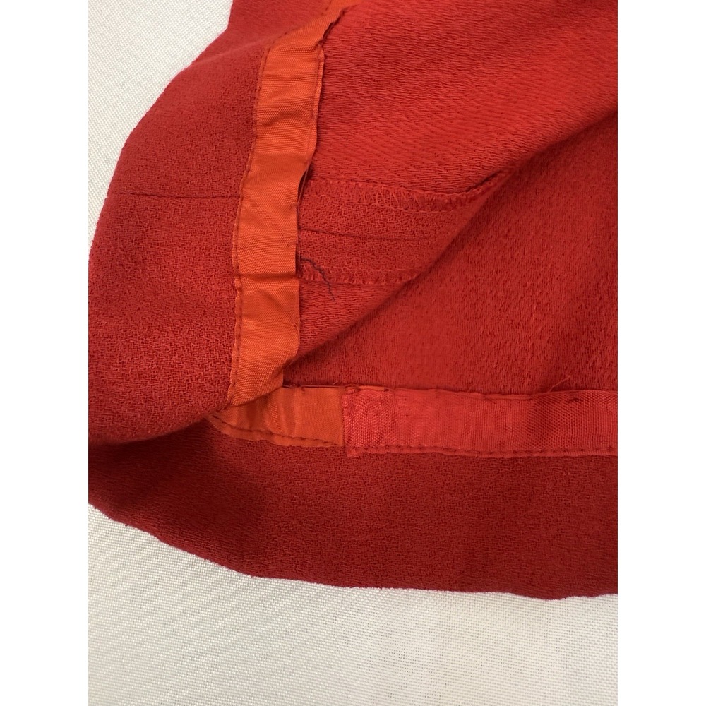 VTG Kasper Red Long Coat Dress Velvet Collar Lined Button Down Womens‎ Size 12 - Picture 11 of 12